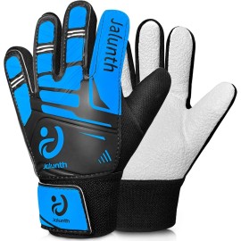 Jalunth Soccer Goalie Gloves Kids Youth Size 6 Suitable for 7-8 Years, Blue