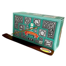 Govinda Incense Stick Holder Bundle with Satya Bangalore (BNG) Super Hit Arabian Night Incense Sticks - 12 Boxes x 15 Grams