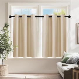 Blackout cortina con ollados (tier-pony Dance térmica con ollados Par de Ventana treatmet para el salón, se vende como., Beige, 2                     