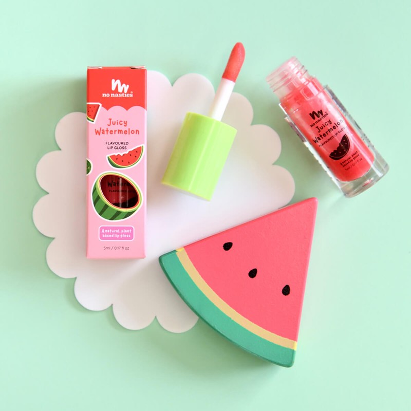 No Nasties Kids Natural Lip Gloss - Juicy Watermelon, 5ml