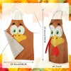 Geyoga 2 Pieces Thanksgiving Turkey Apron Burlap Kitchen Cooking Funny