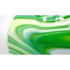 Swirled Green White and Blue Ruffled Bowl 11.5 inch Handcrafted