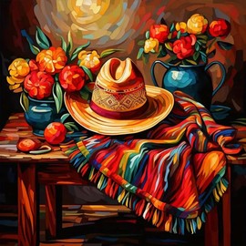 Acudotr Hat Diamond Painting Kits for Adults, 5D DIY Diamond Art Kits for Beginners, Full Drill Diamond Painting Kits for Home Wall Decor, 12x12 Inch