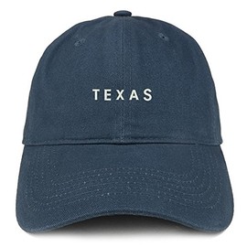 Trendy Apparel Shop Texas Text Embroidered Soft Cotton Dad Hat - Navy