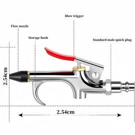 Wzenclave 13 Pcs 2-Way Connection Air Nozzle Blow Gun Kit with 1/4" Quick Fitting and 8 Air Nozzles for Inflation, Cleaning, and Dedusting - Air Compressor Accessories
