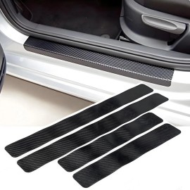 Unbranded 4pc For Dodge Ram 1500 Carbon Fiber Cab Door Sill Plate Protector Cover