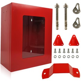 ISOP Fire Escape Ladder Storage Box Large - Fire Ladder Wall Mounted Box - with Hooks for Fire Blanket and Fire Extinguishers - 14 * 11.5 * 6.7 inches - Wall Mounted Cabinet for Fire Rescue Ladders