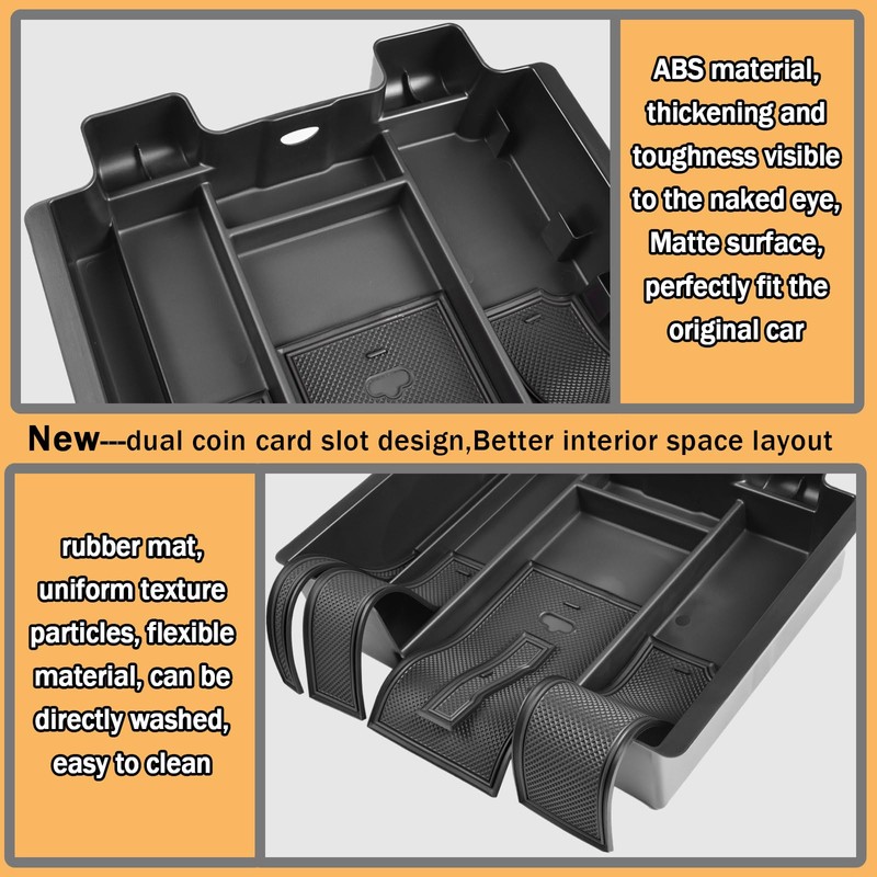 TACOBRO [Full-Coverage Center Console Organizer Compatible with 2019-2022 Chevy Silverado