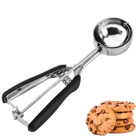 JUNADAEL J Large Cookie Scoop, 3 Tablespoon Cookie Scoop for Baking, Cookie Dough Scoop, Cupcake Scoop, Muffin Scoop, Comfortable Grip, Non-Slip