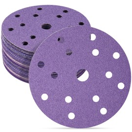STEBRUAM Sandpaper, Pack of 30, 150 mm, Velcro, 15 Hole, Sanding Discs, 60/80/120/180/400/600 Assorted Grit,Random Orbital Sanding Discs for Random Orbital Sanders