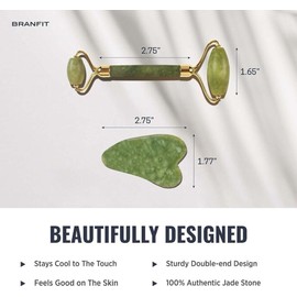 Jade Branfit Jade Roller & Gua Sha Scraping Tool Set Facial (New in Sealed Box)