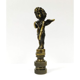 Lamp Finial-Cherub-Antique Brass Finish, Highly Detailed Metal Casting