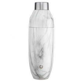 SNOWFOX Premium Vacuum Insulated Stainless Steel Cocktail Shaker - Home Bar Accessories - Elegant Drink Mixer - Leak-Proof Lid With Jigger & Built-In Strainer - Marble - 22oz.