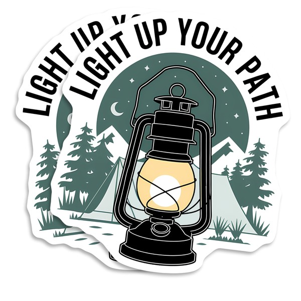 (2 Pack) Light Up Your Path Stickers Sticker - Camping