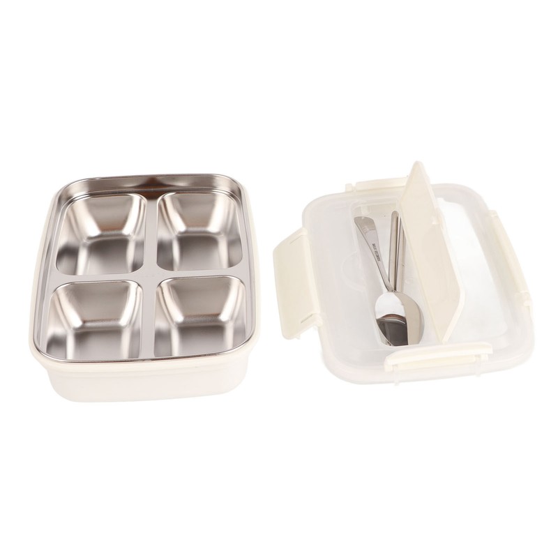 Lunch Box 4 Compartments Design 304 Stainless Steel Matching Tableware