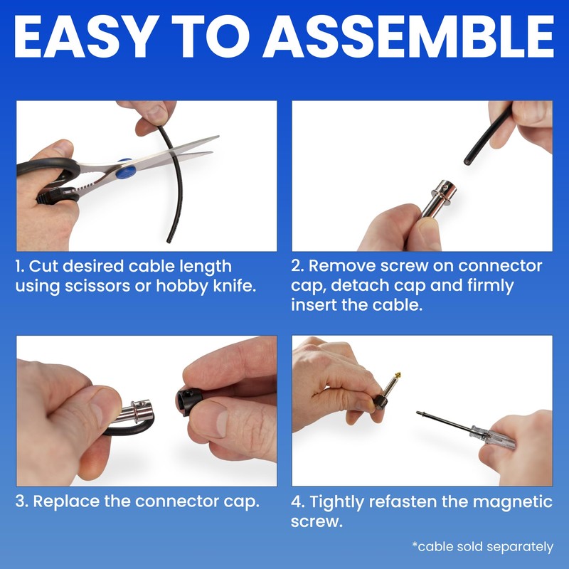Crosby Solderless Pedalboard Cable Kit - 2 Pack of Gold