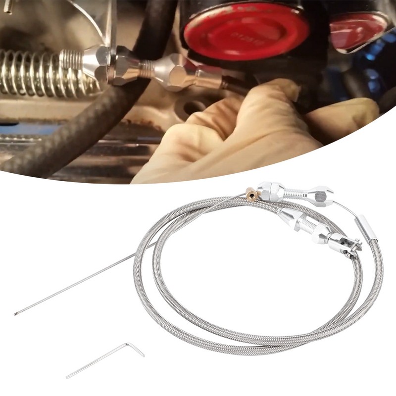 36in Stainless Steel Braided Throttle Gas Cable Wire Fits for