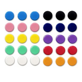 Timotech Imanes Redondos de Colores, Imanes de Oficina, Imanes para Pizarrón, Imanes para Refrigerador, Pizarra Blanca de Alta Resistencia, Imanes de Casillero, Imanes de Oficina (30)