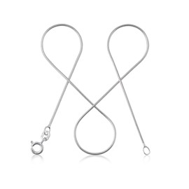 modabilé Women's Snake Chain Necklace 925 Sterling Silver (35 cm - 90 cm I 0.9 mm Wide) Silver Chain 925 without Pendant Silver Chain for Women Chains, Sterling Silver Silver Sterling silver