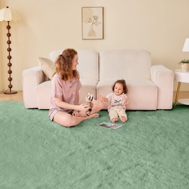 OPPODREAM 8x10 Mint Green Rugs for Bedroom, Ultra-Soft Fluffy Area Rugs for Living Room, 8 x 10 Shag Carpet for Nursery, Kids, Girl, Boy, Baby, Plush, Fuzzy, Shaggy, Mint Green Cute Home Decor
