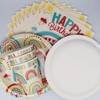 Doyomtoy Rainbow Boho Party Tableware, Pack of 61 Birthday Party