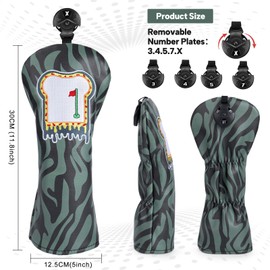 Golf Club Covers Funny Toast Premium Embroidery Driver Headcovers Fariway Wood Head Cover Hybrid Covers Leahter Golf Headcovers for Most Brand (for Fariway Wood)