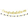 URYYRIT Gold Glitter Congratulations Banner - Pre-Strung Congrats Sign for
