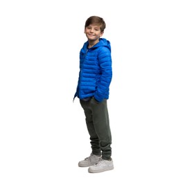 Lands' End Kids Full Zip Lightweight Thermoplume Hooded Jacket, Nautical Blue, X-Large