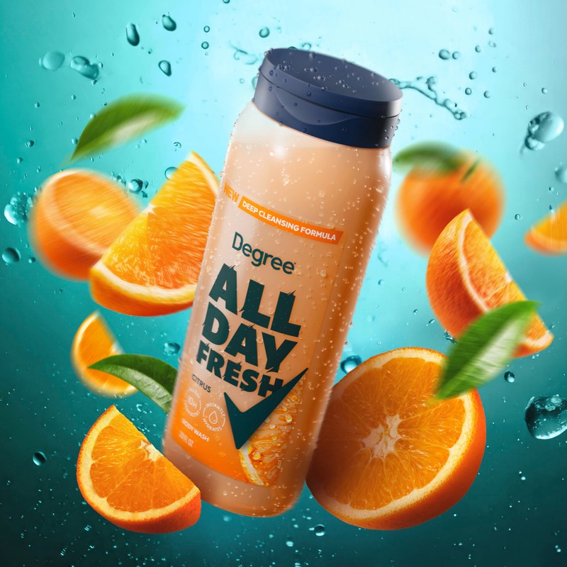 Degree All Day Fresh Body Wash Fresh Citrus Deep Cleansing