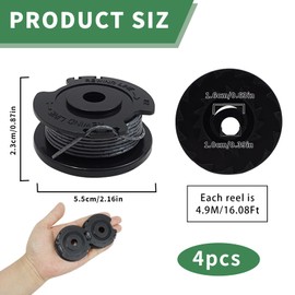 Fogbush Strimmer Wire Replacement, 4Pcs Strimmer Spool Compatible with Bosch ART 23 SL 26 SL Trimmer Line Grass Trimmer Wire F016800569 F016800385 Strimmers Line Replacement