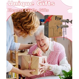 Philodwell Koi Fish Garden Outdoor Statue: 2 Pack Sculpture for Patio Yard Porch Pond - Gifts for Grandma Women Mom(Copper)