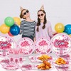 168Pcs Pink Pony Club Disposable Tableware Set Include Pink Paper