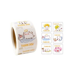 Zolarkar Thank You Stickers, Cute Stickers, Large Capacity, 300 Sheets, 6 Types, Paste Seal, Celebration Gift Bag Envelopes, For Commercial Use, Mother's Day, Wedding, Birthday, Anniversary, Thank You
