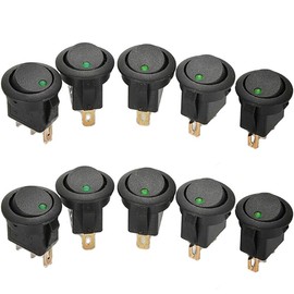 Mintice™ 10 X Car Vehicle Truck Rocker Toggle LED Switch Green Light On-off Control 12V 16A