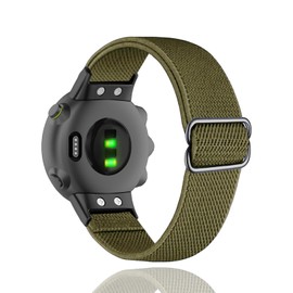 Compatible with Garmin Forerunner 45 Nylon Elastic Band, Solo Loop Women Men,Replacement Watch Strap for SmartWatch Forerunner 45 Sport Adjustable Watchband (Teal)