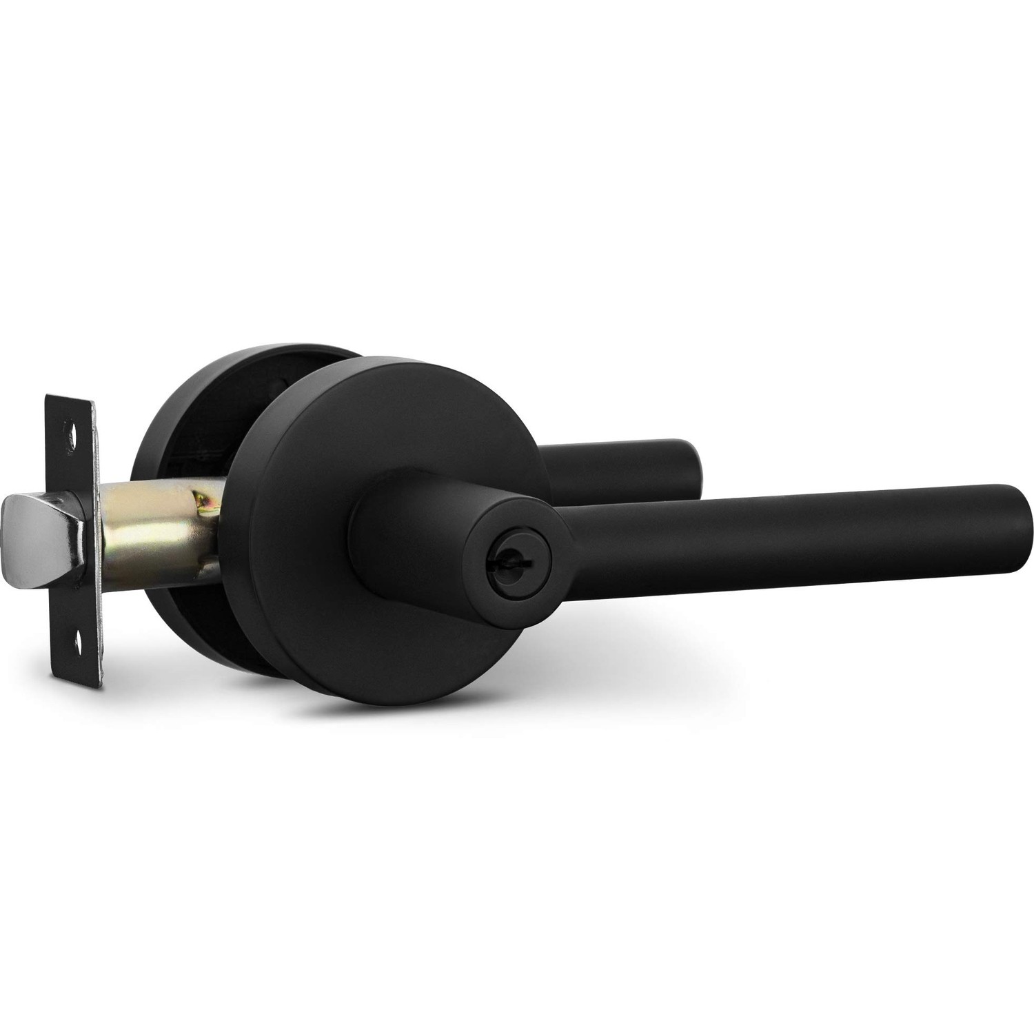 Berlin Modisch Entry Lever Door Handle Lock and Key Sleek Round Locking ...