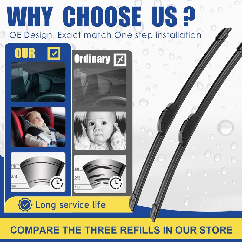 3 wipers Replacement for 2009 2010 2011 2012 2013 2014