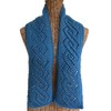 Blue Slate Hand Knit Scarf Wool and Mohair