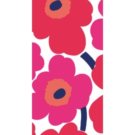 Boston International IHR Ideal Home Range Dinner Napkins Marimekko Disposable 3-Ply Paper Hand Towels, 8.5" x 4.5", Unikko Red, 16-Count