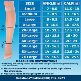 ABSOLUTE SUPPORT Made in USA Sheer Compression Socks for Women 15-20 mmHg - Support Hose Knee High Stockings, Beige, Medium