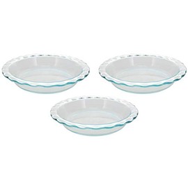 Pyrex Easy Grab 9.5" Glass Pie Plate (Pack of 3) Made in the USA