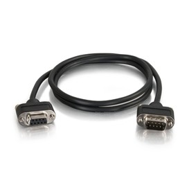 C2G 52184 Serial RS232 DB9 Null Modem Cable with Low Profile Connectors M/F, In-Wall CMG-Rated, Black (6 Feet, 1.82 Meters)