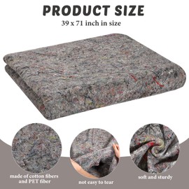 24 Pieces Moving Blankets Bulk 39 x 71 Inch Soft High Tensile Strength Cotton Fiber Professional Packing Moving Storage Blankets Packing Blankets Storage Blankets for One Time Moving