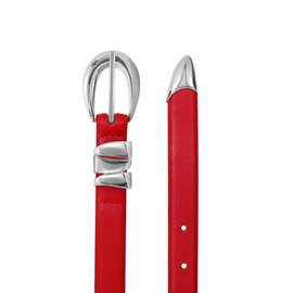 XZQTIVE Women's Skinny Leather Belts Ladies Thin Waist Belts for Jeans Dress Pants Trendy Black Belt with Gold Buckle