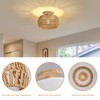 Rattan Ceiling Light Fixture，3 Style Options Boho Flush Mount Ceiling