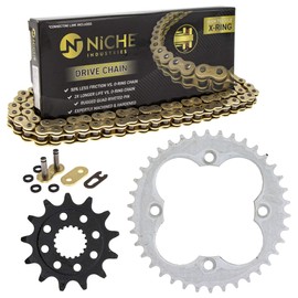 NICHE Drive Sprocket Chain Combo for Honda TRX450R TRX450ER Front 13 Rear 38 Tooth 520V-X X-Ring 88 Links