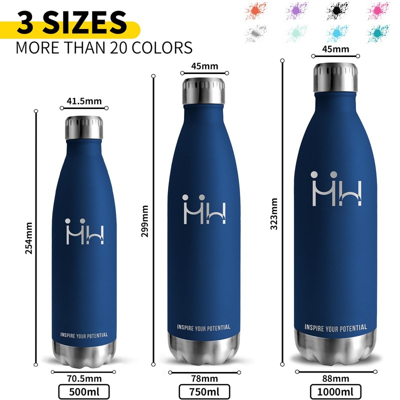 Grsta Drinking Bottle, 500 ml, Stainless Steel Drinking Bottle with