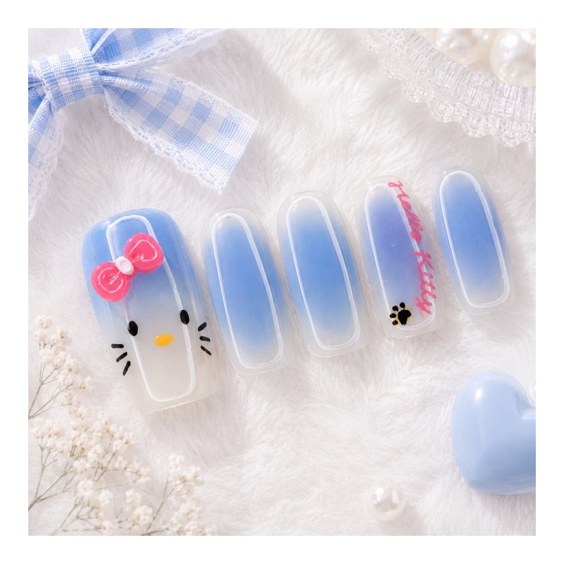 Lovely Cat Handmade Nail Tips - Water Drops / 러블리