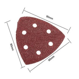 Sanding Sheets POWERTOOL 10Pcs Triangle Sandpaper 90x90x90MM 6 Holes Wet Dry Hook and Loop Mouse Sanding Sheets for Sanding Polishing Rust Removal (100#)