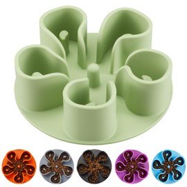 Slow Feeder Dog Bowls Insert, Bestalk Soft Silicone Slow Eating Dog Bowl Insert with Suction Cups for Small, Medium and Large Dogs(Green L)